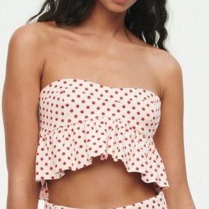 Zara red polka dot top